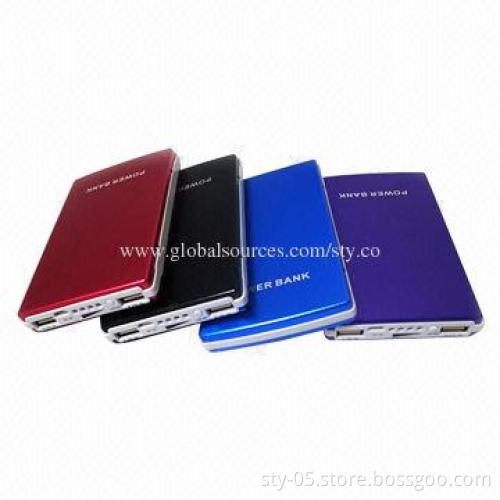 10,000mAh Dual-USB Power Banks with Brushed Aluminum, 2.1A Output